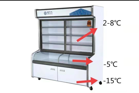 Upright Glass Door Freezer Direct Cooling Refrigerate Preserve Cabinet