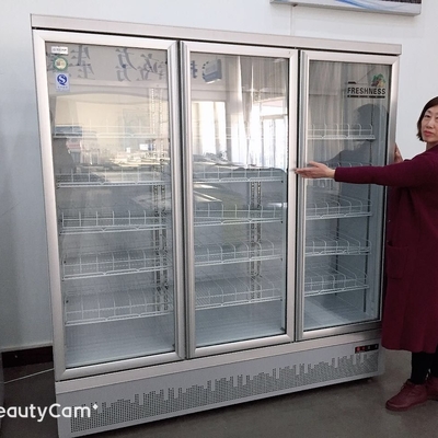 Three Glass Doors Refrigerated Stereoscopic Display Cabinet Commercial