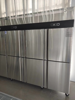 Stainless steel six door meat ice cream fresh-keeping freezer
