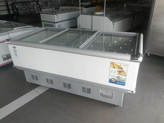 Supermarket Commercial Double Door Refrigerator Large Capacity Horizontal 2 Meters